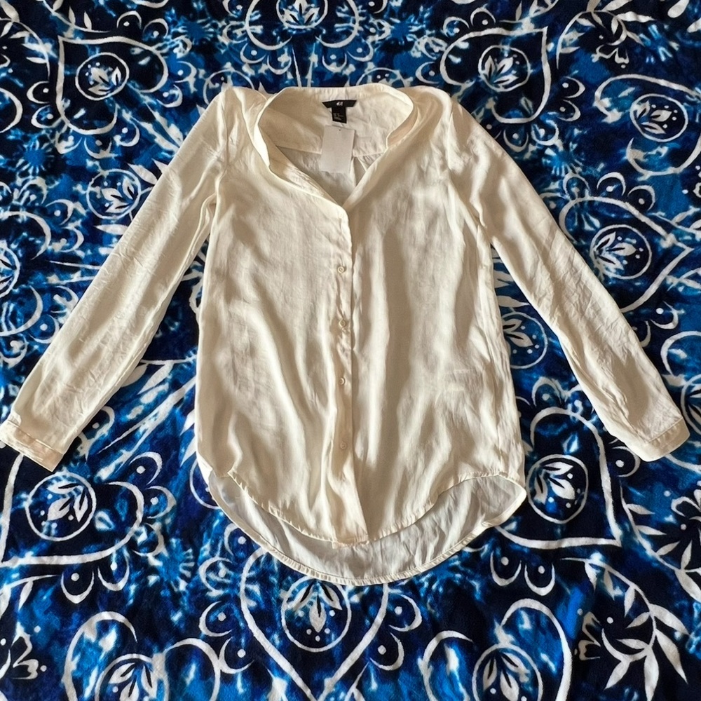 Women's Cream Button-Up Top